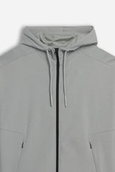 FELPA FULL ZIP CON CAPPUCCIO GRIGIO